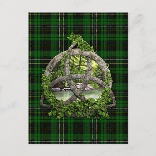 Celtic Trinity Knot And Clan MacAlpine Tartan Postcard