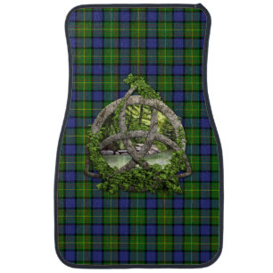 Celtic Trinity Knot And Clan Muir Tartan Car Floor Mat