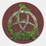 Celtic Trinity Knot And Clan Robertson Tartan Classic Round Sticker