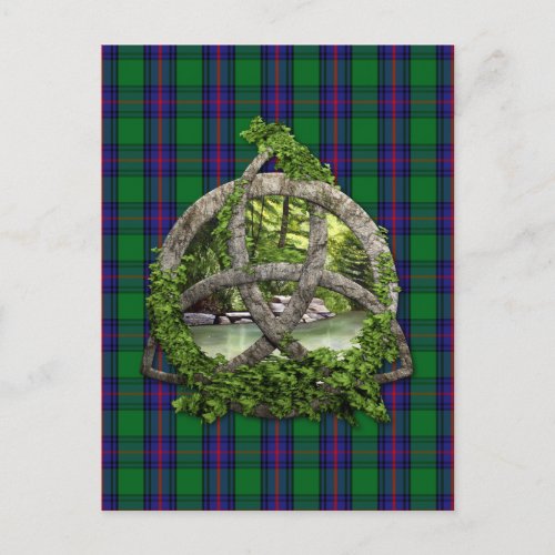 Celtic Trinity Knot And Clan Shaw Tartan Postcard