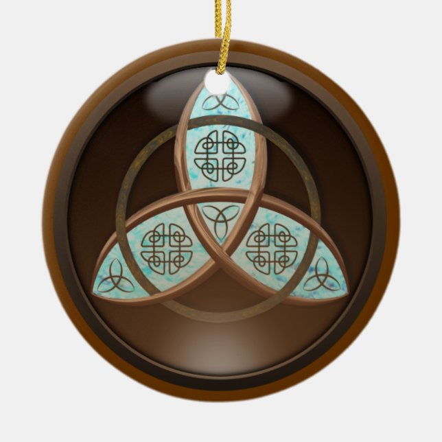 Celtic Trinity Knot Ceramic Ornament (Front)