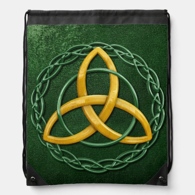 Celtic Trinity Knot Drawstring Bag (Front)