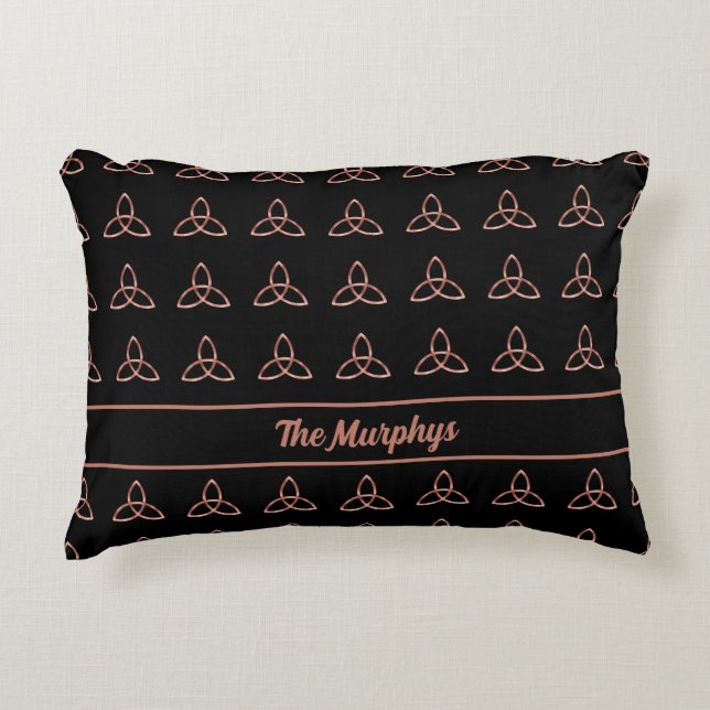 Celtic Trinity Knot Irish Family Name Accent Pillow (Front)