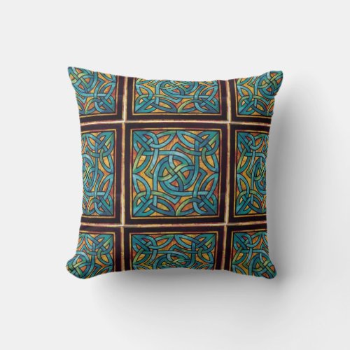 Celtic Trinity Knot Multicolor Design Throw Pillow