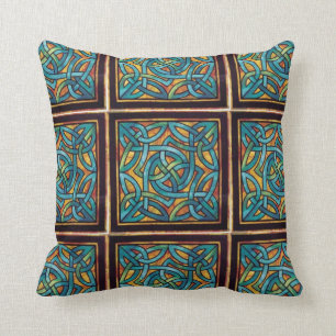 Celtic Trinity Knot Multicolor Design Throw Pillow