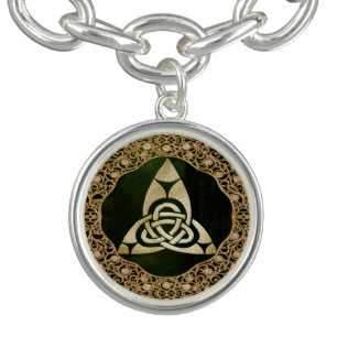 Celtic Trinity Knot on Forest Shadows Bracelet