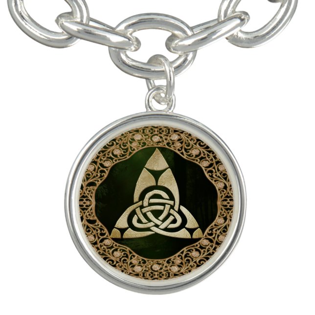 Celtic Trinity Knot on Forest Shadows   Bracelet (Design)