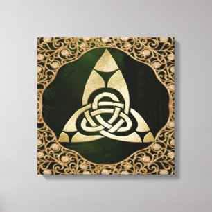 Celtic Trinity Knot on Forest Shadows Canvas Print