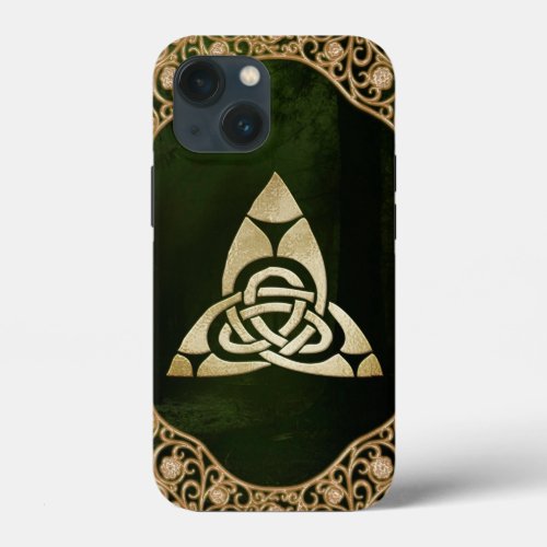 Celtic Trinity Knot on Forest Shadows  iPhone 13 Mini Case