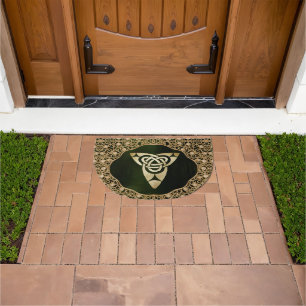 Celtic Trinity Knot on Forest Shadows   Doormat