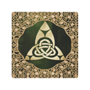 Celtic Trinity Knot on Forest Shadows Metal Print