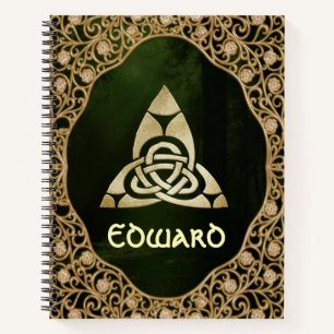 Celtic Trinity Knot on Forest Shadows Notebook