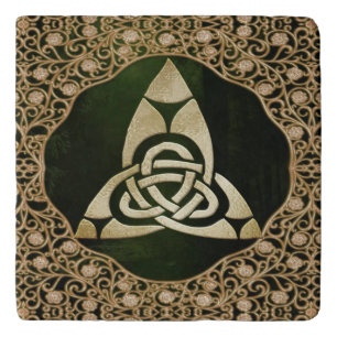 Celtic Trinity Knot on Forest Shadows Trivet