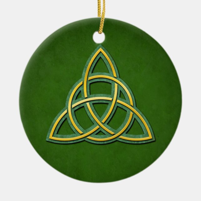 Celtic Trinity Knot or Triquetra Ceramic Ornament (Front)