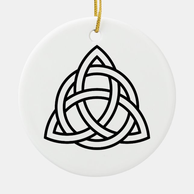 Celtic Trinity Knot Triquetra Symbol Ceramic Ornament (Front)