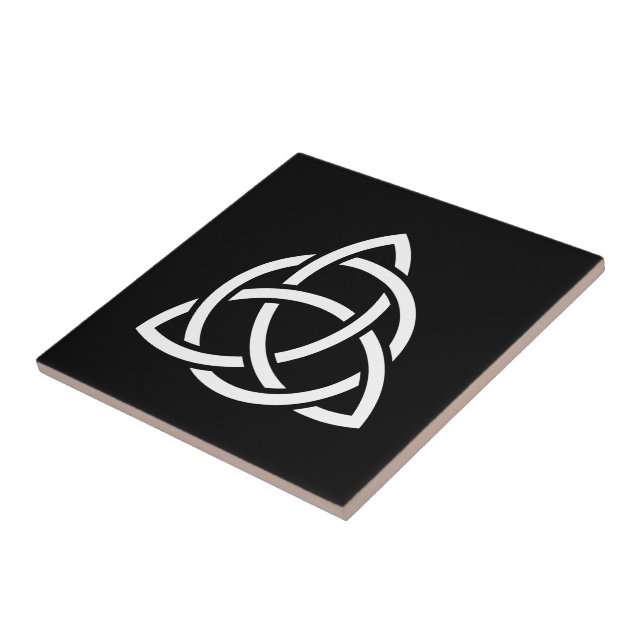 Celtic Trinity Knot Triquetra Symbol Ceramic Tile (Side)