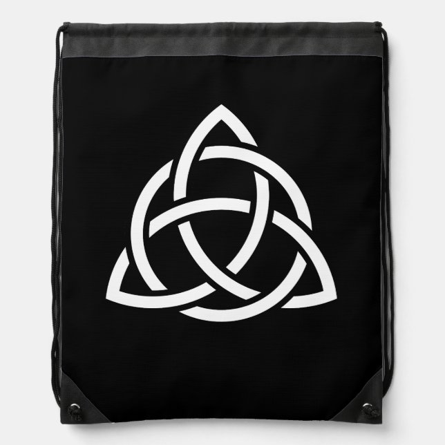 Celtic Trinity Knot Triquetra Symbol Drawstring Bag (Front)