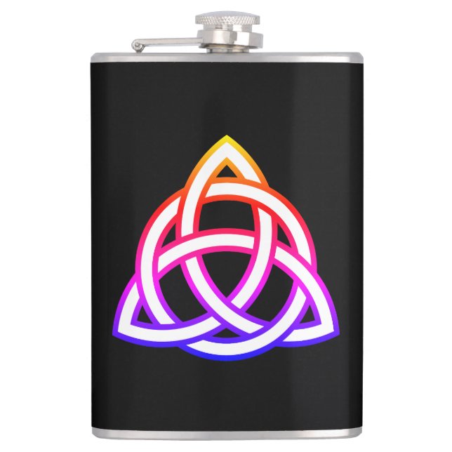 Celtic Trinity Knot Triquetra Symbol Flask (Front)