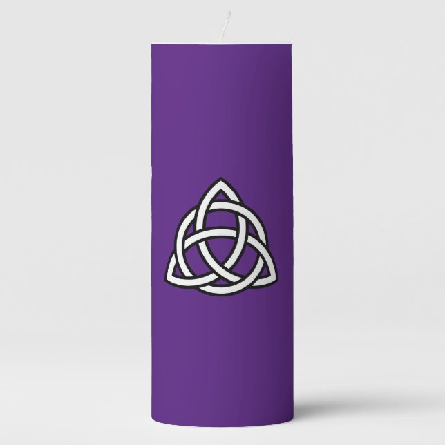 Celtic Trinity Knot Triquetra Symbol Pillar Candle (Front)