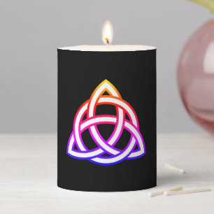 Celtic Trinity Knot Triquetra Symbol Pillar Candle