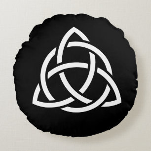 Celtic Trinity Knot Triquetra Symbol Round Pillow