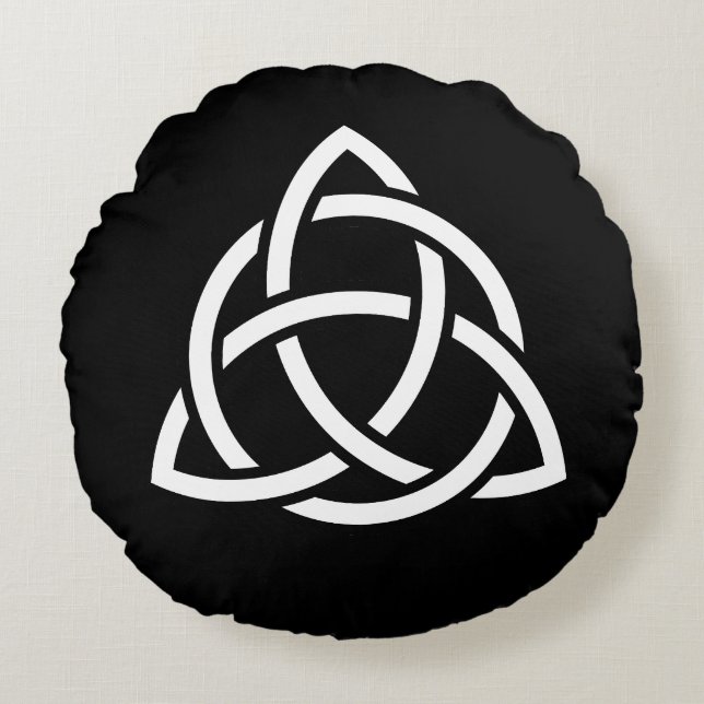 Celtic Trinity Knot Triquetra Symbol Round Pillow (Front)