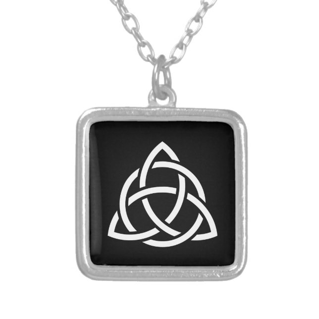 Celtic Trinity Knot Triquetra Symbol Silver Plated Necklace (Front)