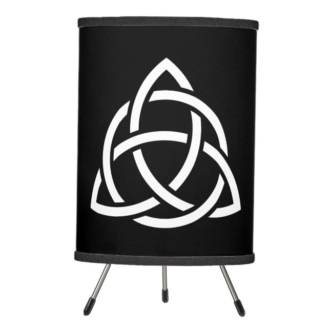 Celtic Trinity Knot Triquetra Symbol Tripod Lamp (Front)