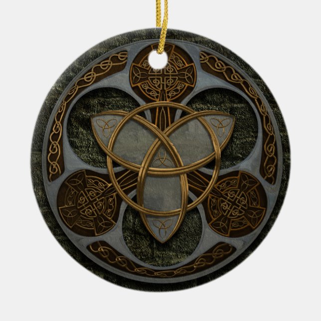 Celtic Trinity Shield Ceramic Ornament (Front)