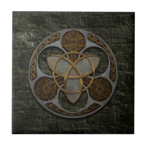 Celtic Trinity Shield Ceramic Tile