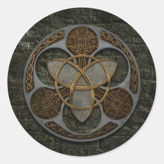 Celtic Trinity Shield Classic Round Sticker | Zazzle.com