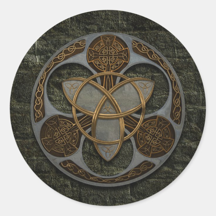 Celtic Trinity Shield Classic Round Sticker | Zazzle