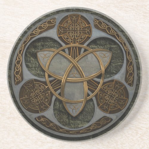 Celtic Trinity Shield Sandstone Coaster