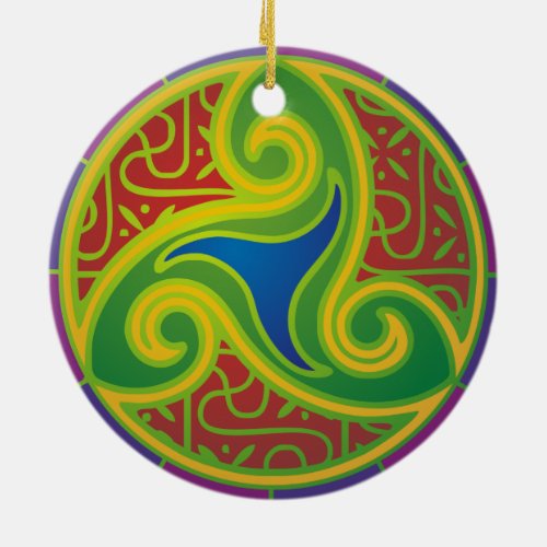 Celtic triple goddess emblem ceramic ornament