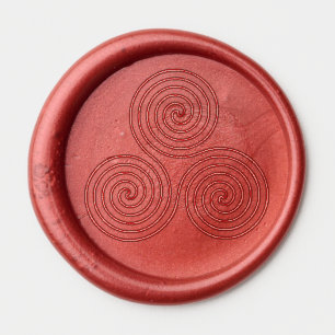 celtic triple spiral - OneLine antique gold, black Wax Seal Sticker