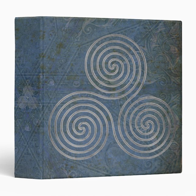 celtic triple spiral - OneLine antique silver Binder (Front/Spine)