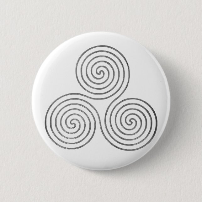 celtic triple spiral - OneLine antique silver Button (Front)