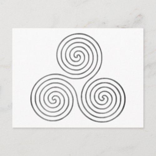 celtic triple spiral _ OneLine antique silver Postcard