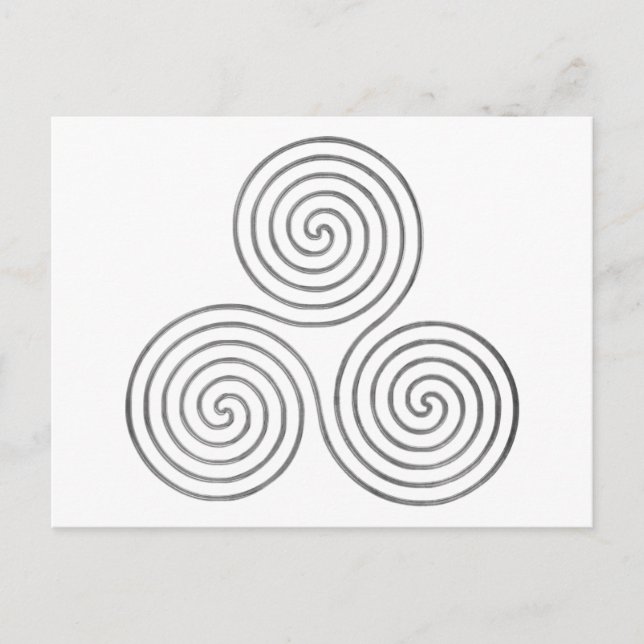 celtic triple spiral - OneLine antique silver Postcard (Front)