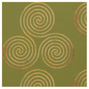 Celtic Triple Spirale One Line Gold Fabric