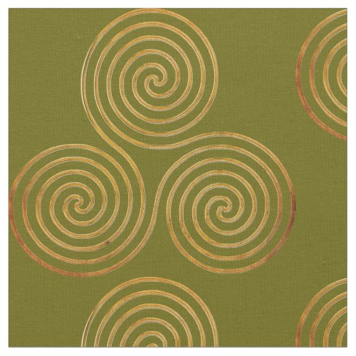 Celtic Triple Spirale One Line Gold Fabric