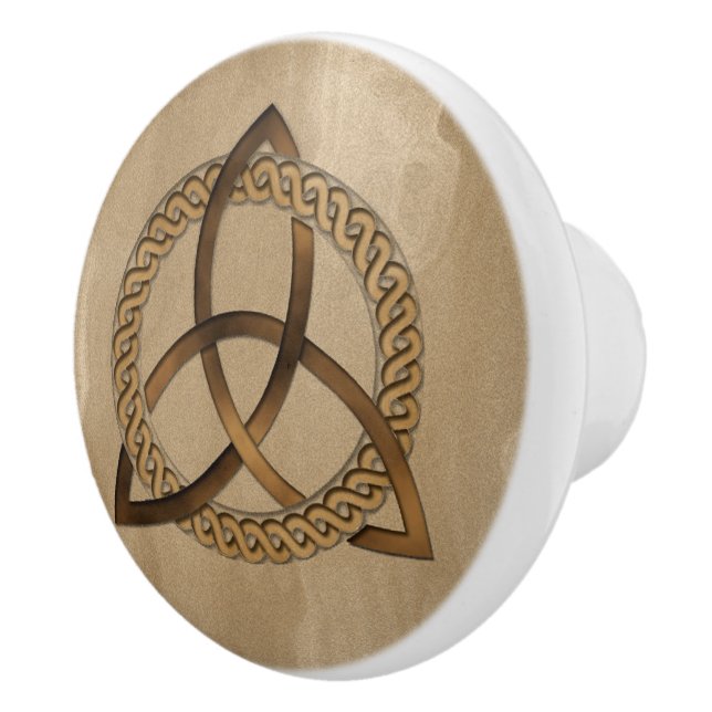 Celtic Triquetra Trinity Knot Ceramic Knob (Right)