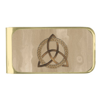 Celtic Triquetra Trinity Knot Gold Finish Money Clip