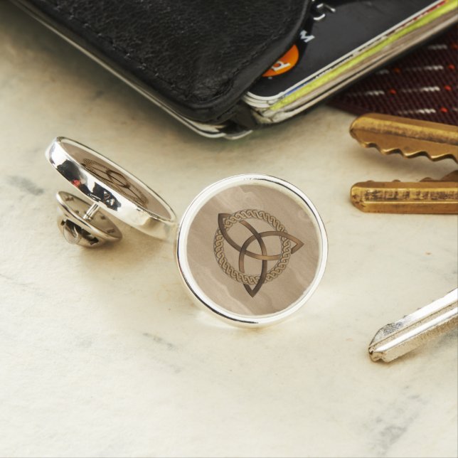 Celtic Triquetra Trinity Knot Lapel Pin (In Situ)