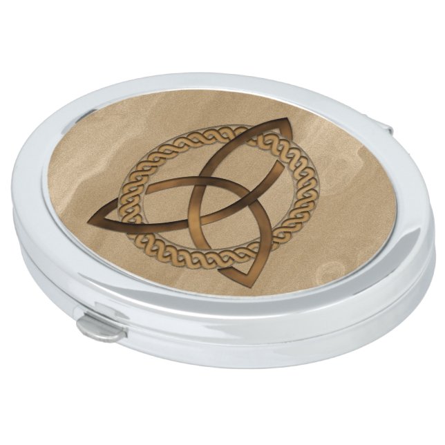 Celtic Triquetra Trinity Knot Oval Compact Mirror (Turned)