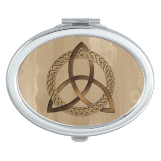 Celtic Triquetra Trinity Knot Oval Compact Mirror