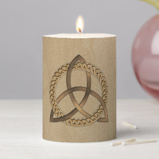 Celtic Triquetra Trinity Knot Pillar Candle
