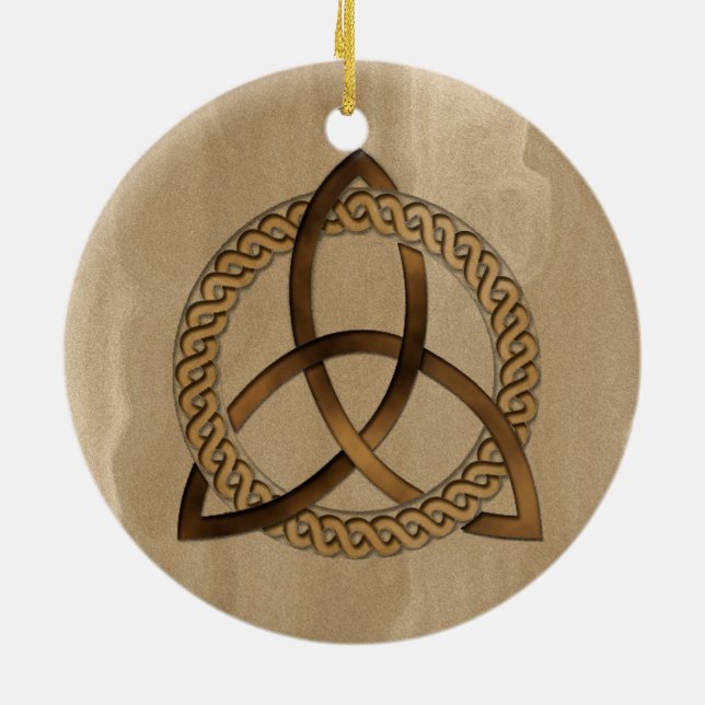 Celtic Triquetra Trinity Knot Round Ornament (Back)
