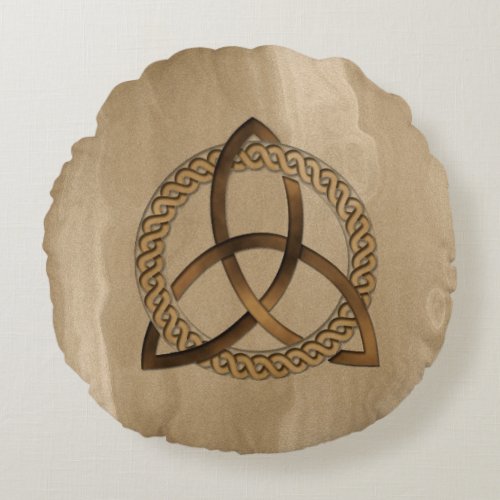 Celtic Triquetra Trinity Knot Round Pillow