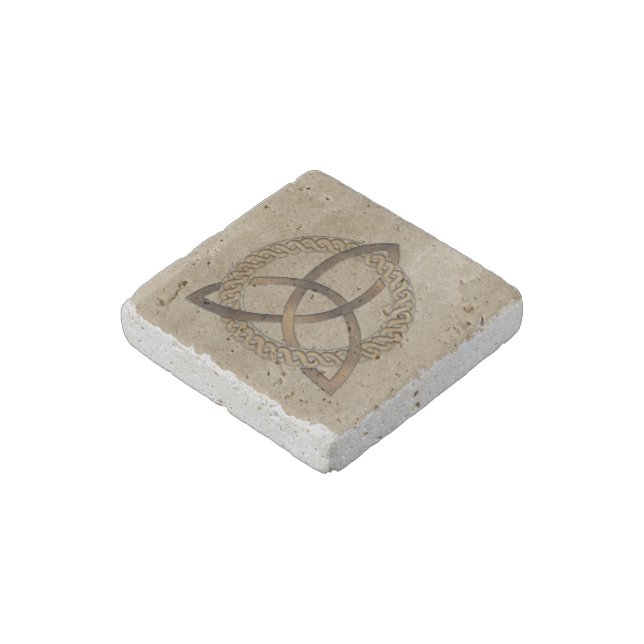 Celtic Triquetra Trinity Knot Stone Magnet (Angled)